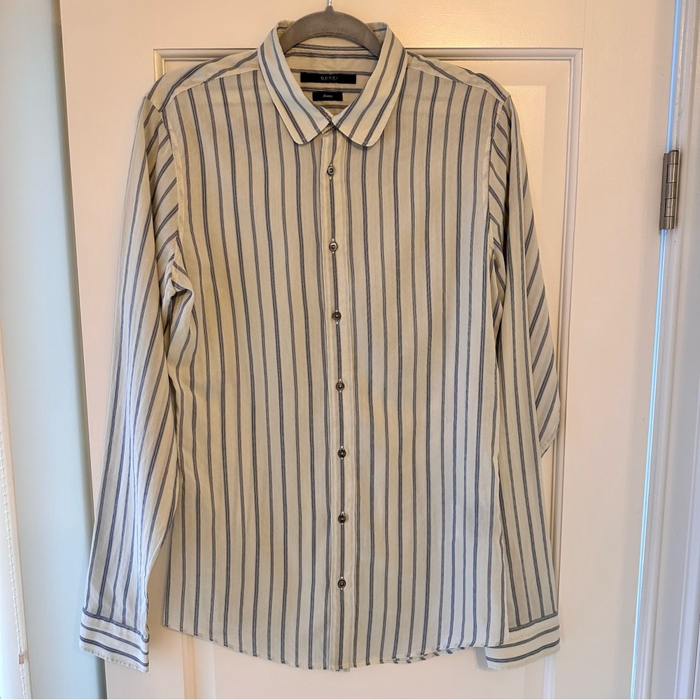 Gucci Slim Fit Button Down Silk Cotton Shirt